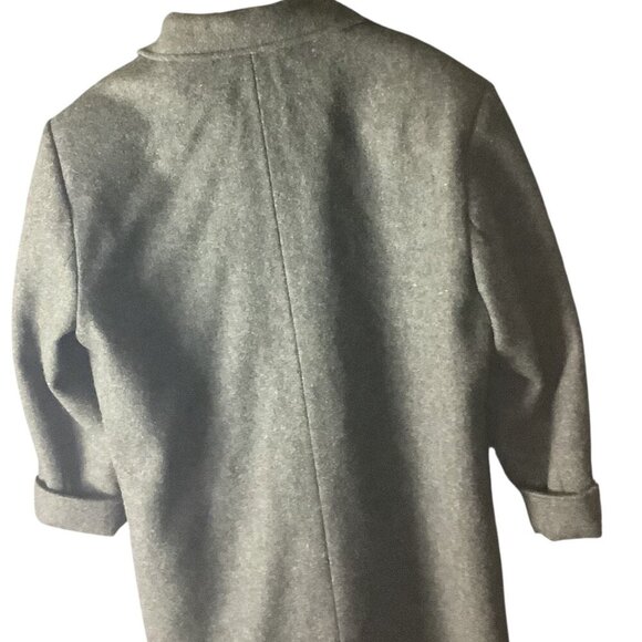 Glenbrooke Women's Pure New Wool Coat 14 Gray Long Tailored Double Breasted - Picture 12 of 16